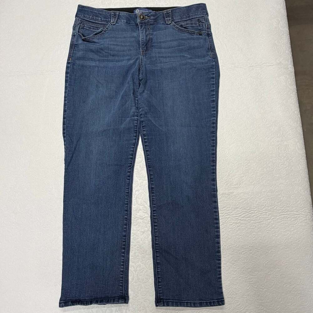 Democracy Absolution Blue Straight Leg Stretch Jeans Medium Wash Sz 14 Mid Rise
